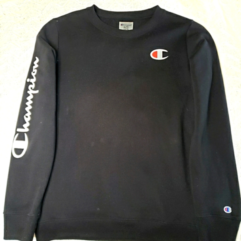 Champion Youth Boys 14/16 XL Black Long Sleeve Pullover Sweatshirt